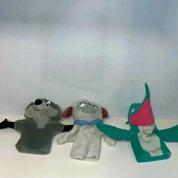Vintage 90s Arco Disney Mattel Pocahontas Plush Hand Puppet Lot Meeko Flit Percy - Picture 1 of 15